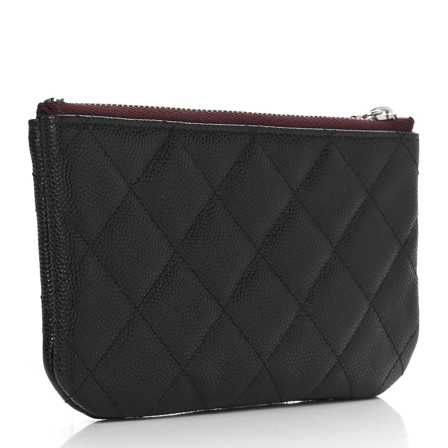 Caviar Quilted Small Cosmetic Case Black