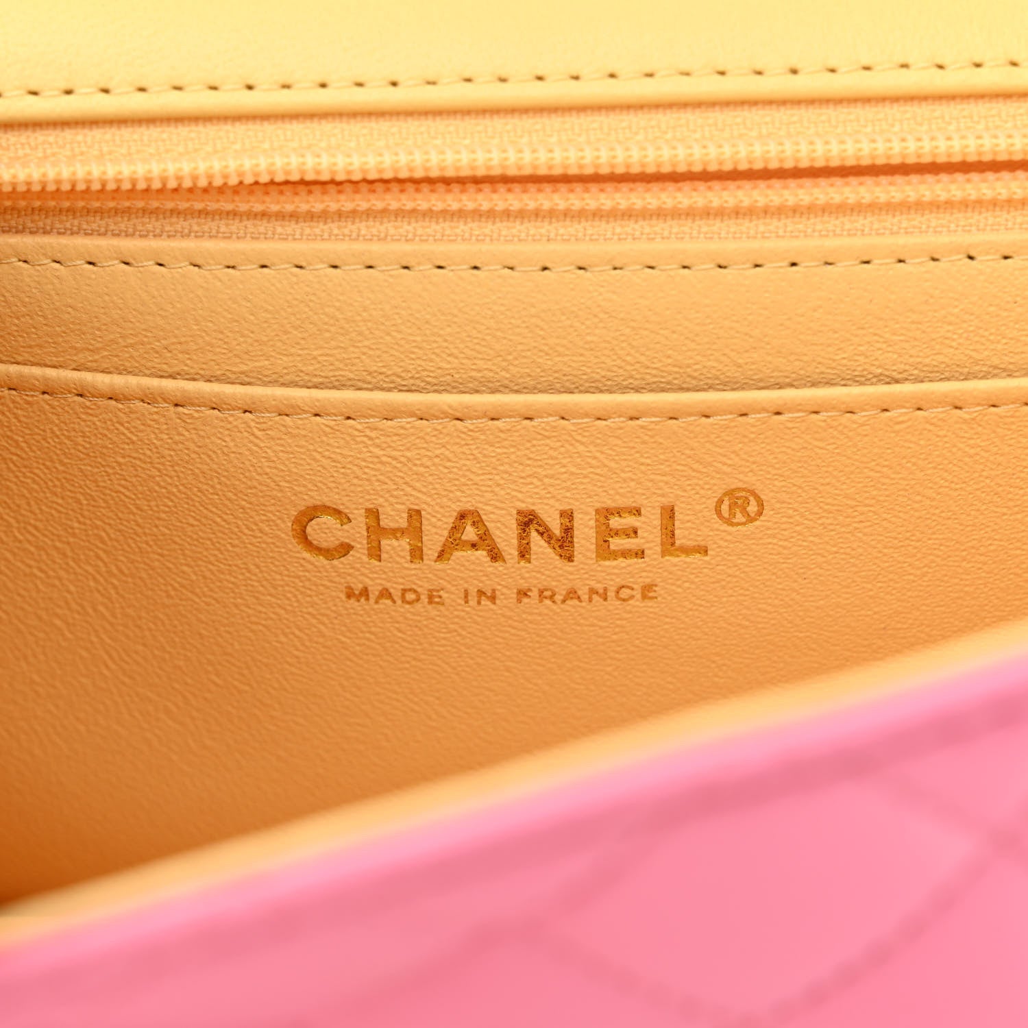 Chanel Lambskin Quilted Mini Rectangular Flap Pink Yellow 6 of 10