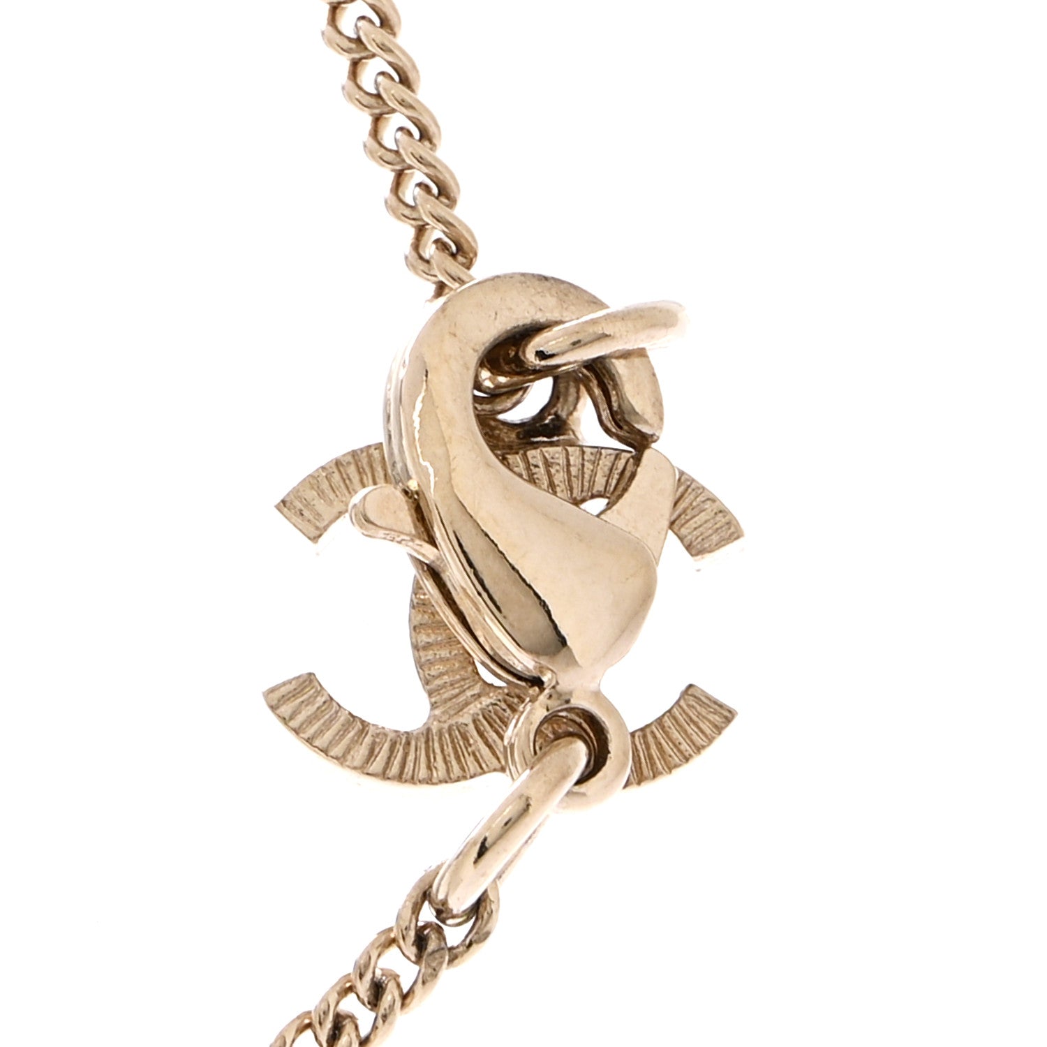 Chanel Crystal CC Bow Drop Necklace Gold 5 of 7