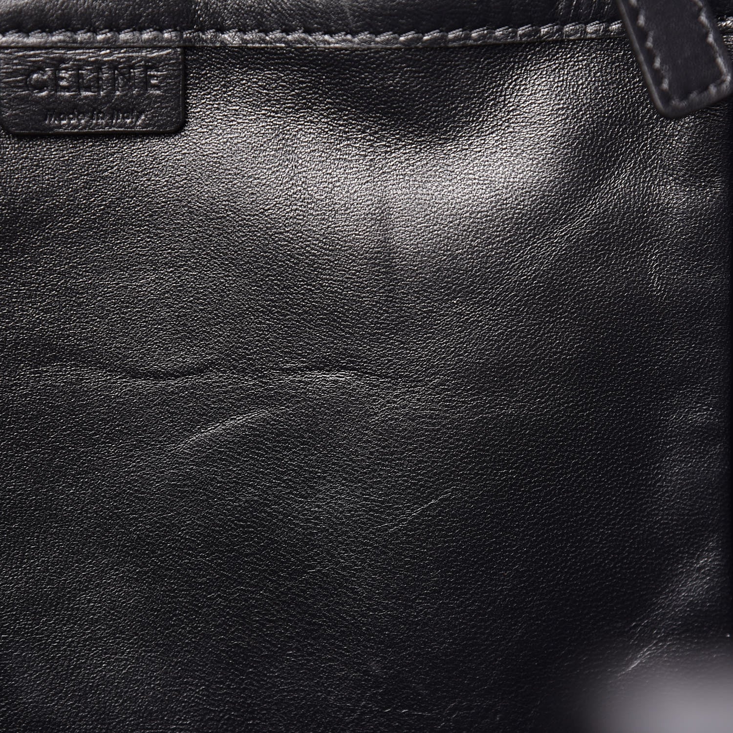 Celine Lambskin Crocodile Embossed Vertical Cabas Black 12 of 14