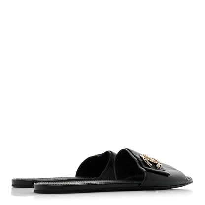 Chanel Lambskin Pearl Crystal CC Sandals 41 Black 4 of 9