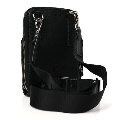 Prada Saffiano Smartphone Case Crossbody Black 3 of 10