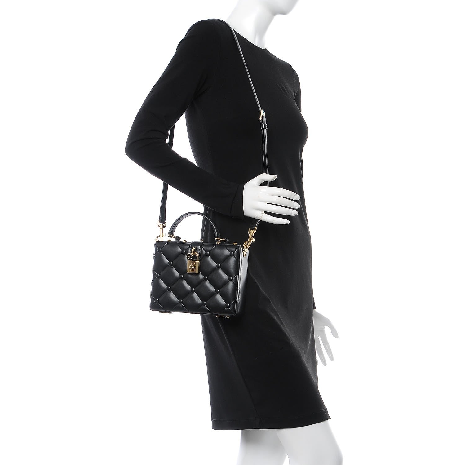 Dolce & Gabbana Lambskin Quilted Box Bag Black 2 of 7