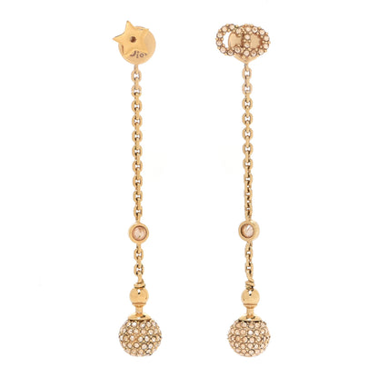 Christian Dior Crystal Tribales Star CD Drop Earrings Gold 1 of 6