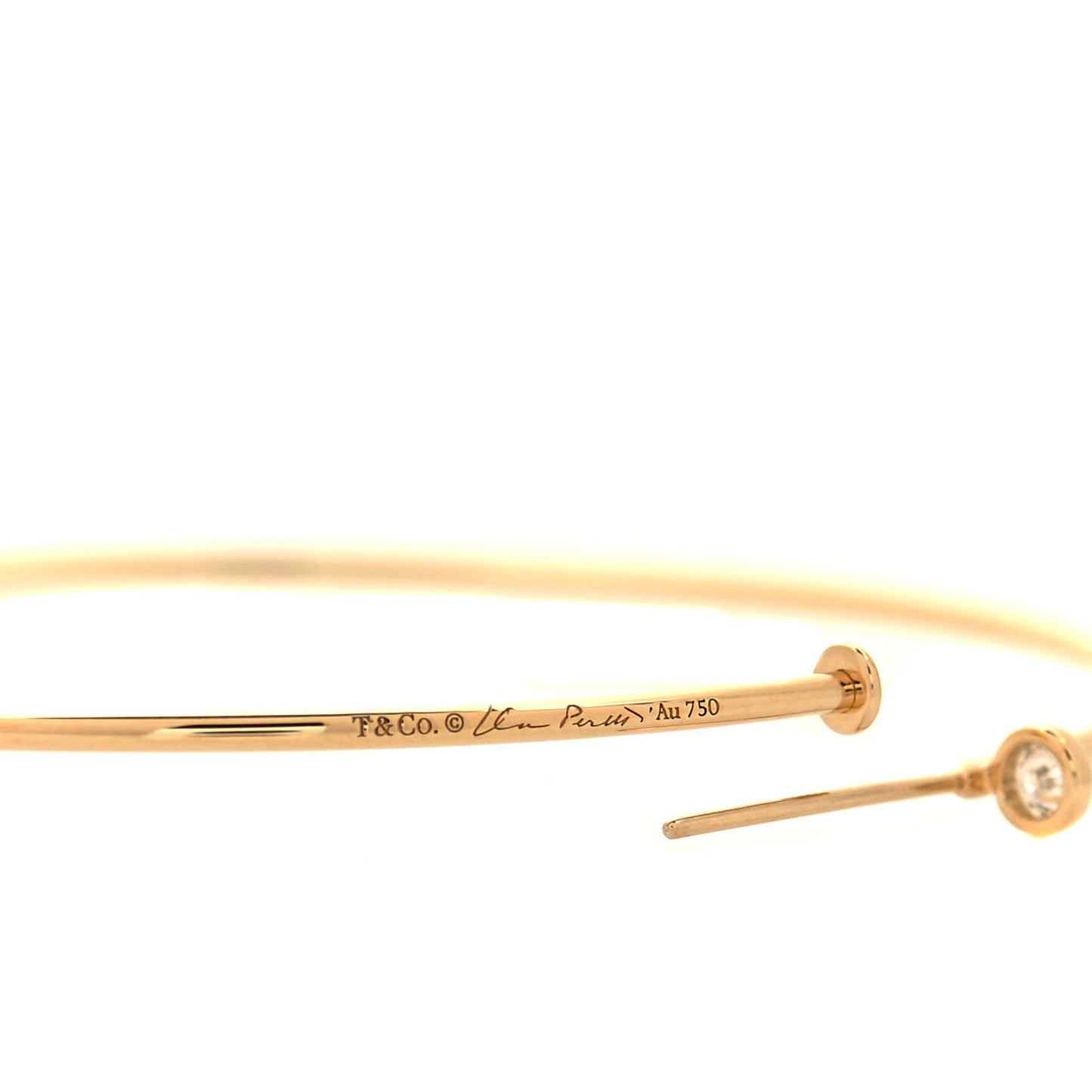 18K Yellow Gold Diamond Large Elsa Peretti Hoop Earrings