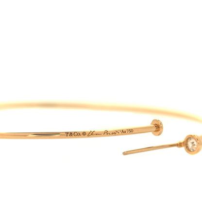Tiffany 18K Yellow Gold Diamond Large Elsa Peretti Hoop Earrings 4 of 6