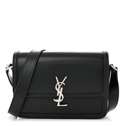 Saint Laurent Box Calfskin Monogram Medium Solferino Satchel Black 1 of 11
