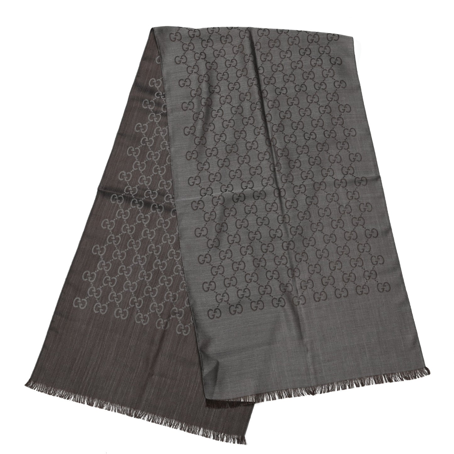 Wool Silk GG Monogram GGNat Scarf Anthracite