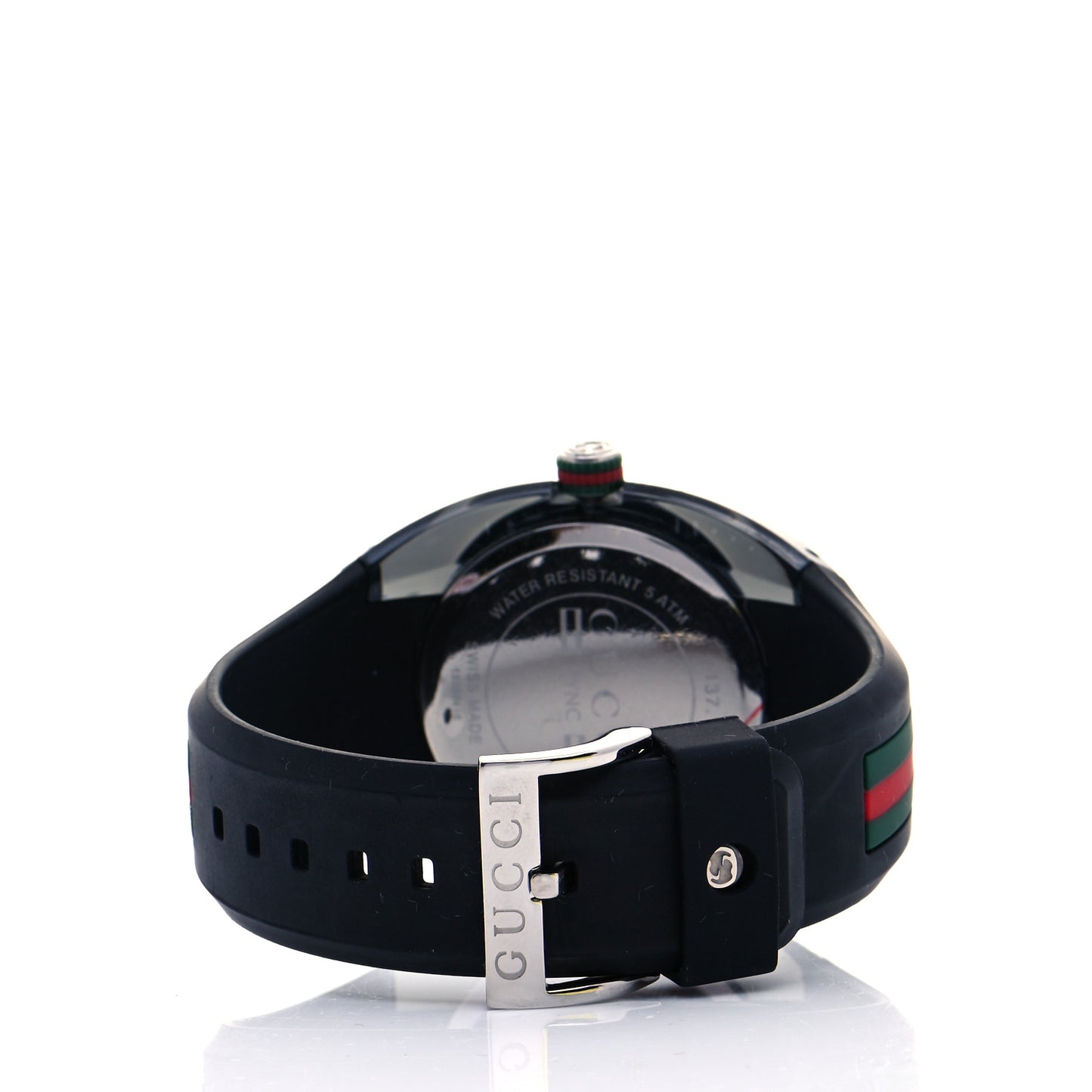 Stainless Steel Rubber 46mm Sync Web Quartz Watch Black
