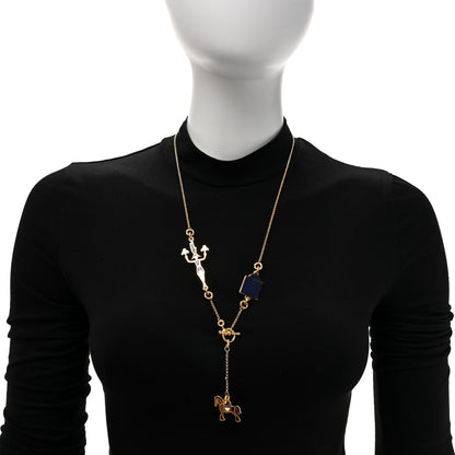 Hermes Metal Enamel Cheval Grand Parade Necklace Gold 2 of 6
