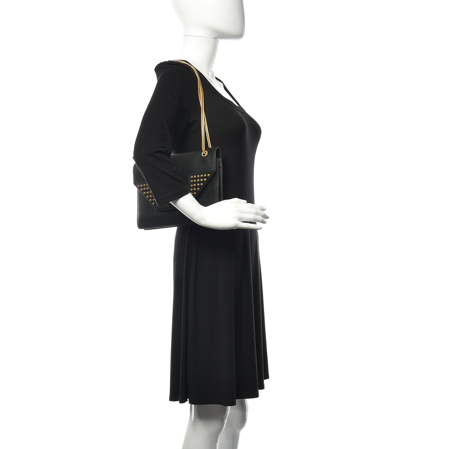 Calfskin Studded Medium Betty Black