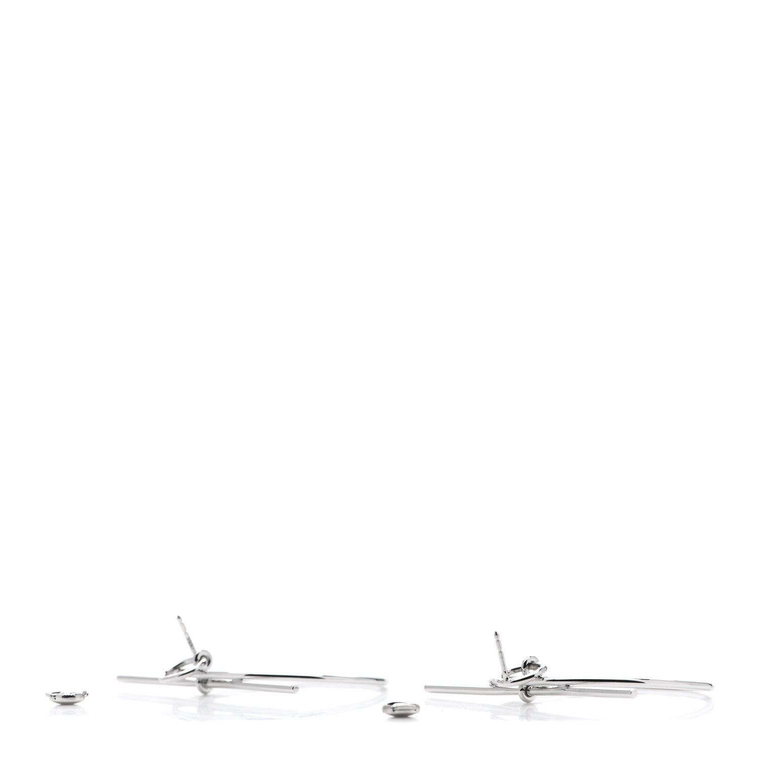 Hermes Sterling Silver MM Loop Earrings 3 of 7