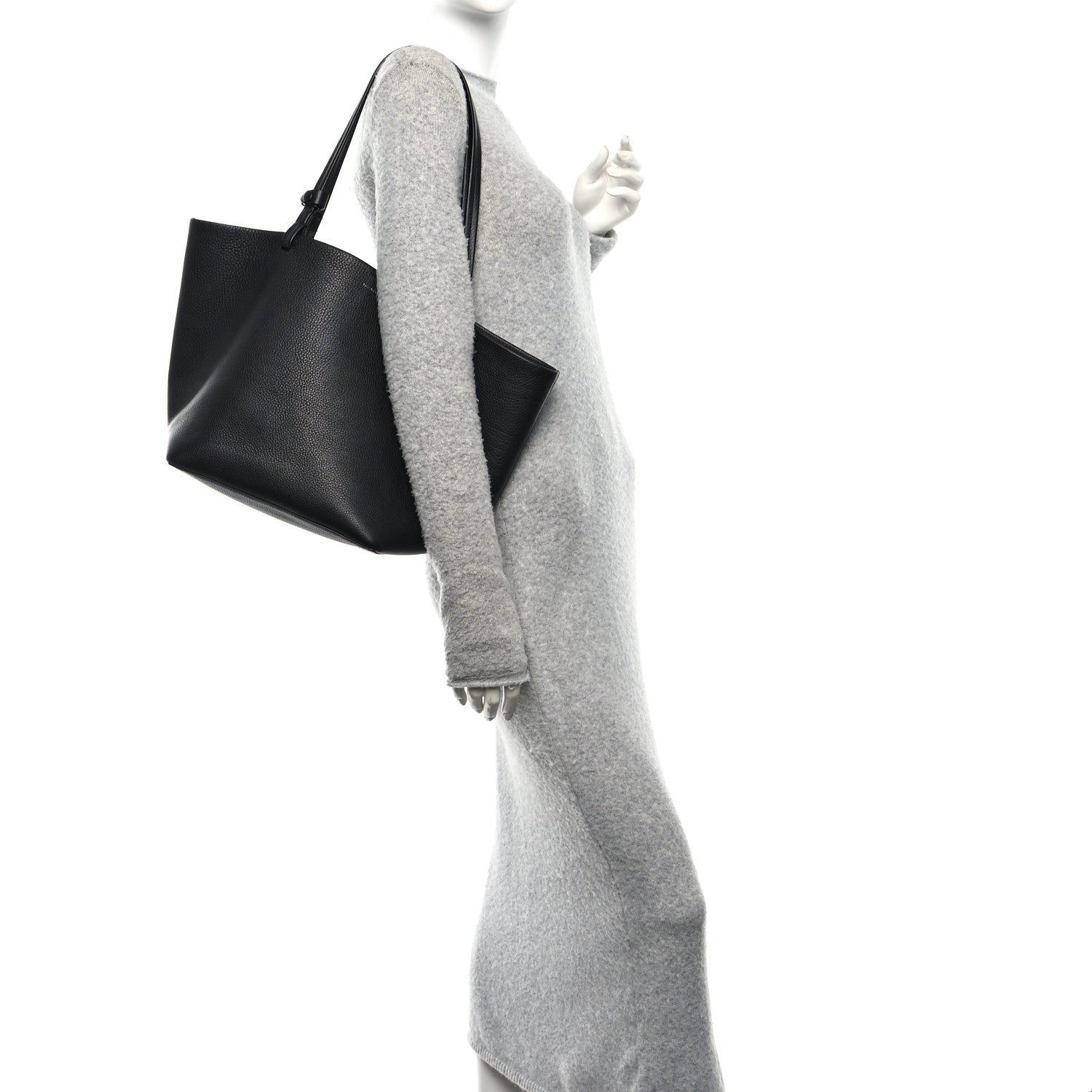The Row Grained Calfskin Park Tote Three Black 2 of 10