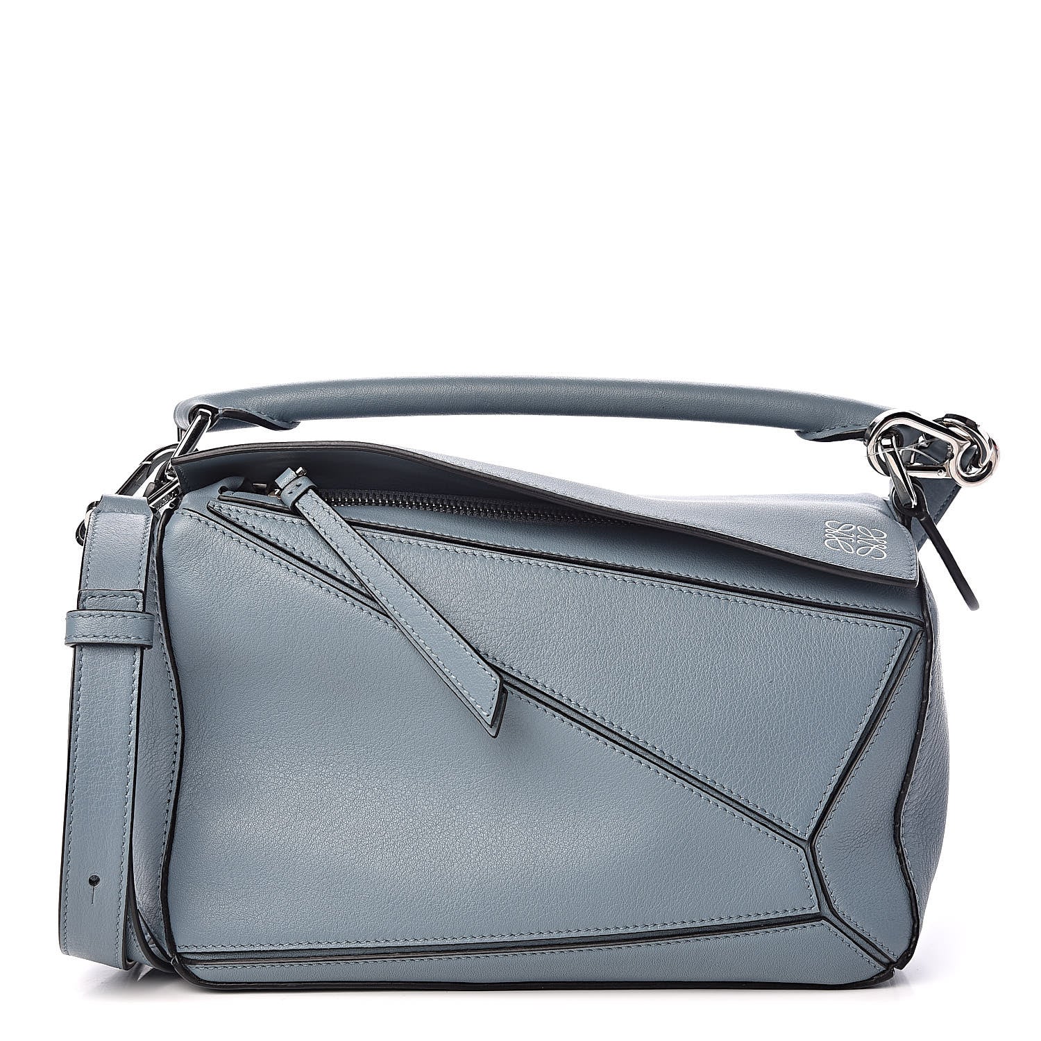 Loewe Calfskin Small Puzzle Bag Stone Blue 1 of 10