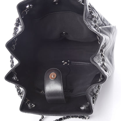 Chanel Lambskin Quilted Large Drawstring Shoulder Bag Black 5 of 10