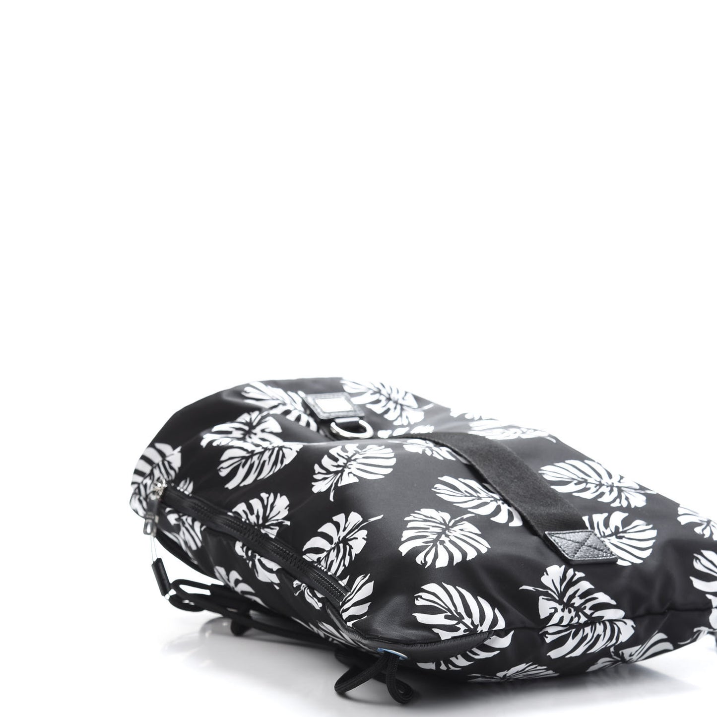 Nylon Black Palm Drawstring Backpack Black