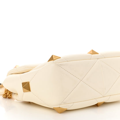 Valentino Garavani Nappa Medium Roman Stud Shoulder Bag Ivory 8 of 9