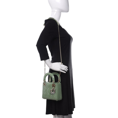 Christian Dior Patent Cannage Mini Lady Dior Mint Green 2 of 10