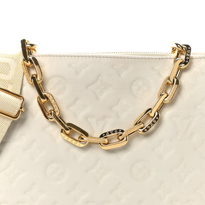 Louis Vuitton Lambskin Embossed Monogram Coussin PM Cream 7 of 9