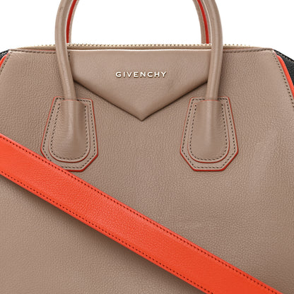 Givenchy Sugar Goatskin Medium Tri-Color Antigona Taupe Black Orange 8 of 17