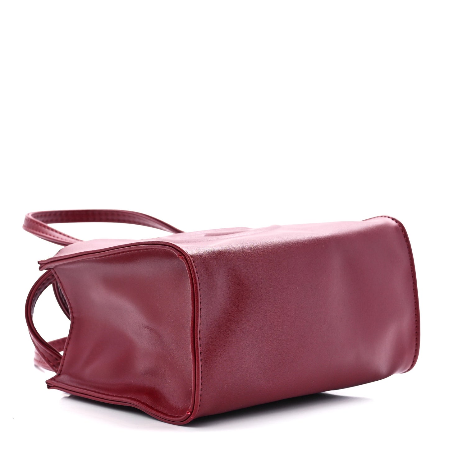 Vegan Leather Small Shopping Bag Oxblood