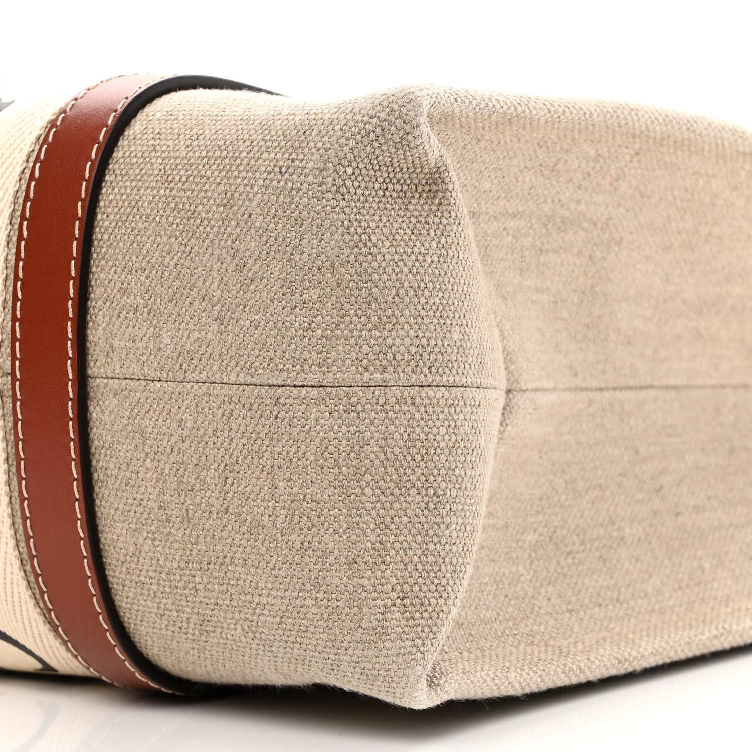 Chloe Cotton Calfskin Medium Woody Ribbon Tote White Brown 9 of 9