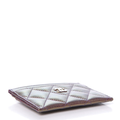 Chanel Iridescent Lambskin Quilted Card Holder Purple 4 of 8