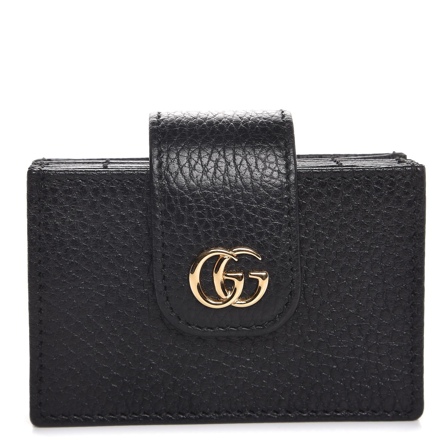 Gucci Dollar Calfskin GG Marmont Card Case Black 1 of 6