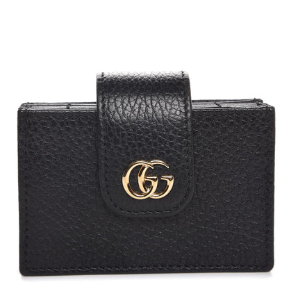 Gucci Dollar Calfskin GG Marmont Card Case Black 1 of 6