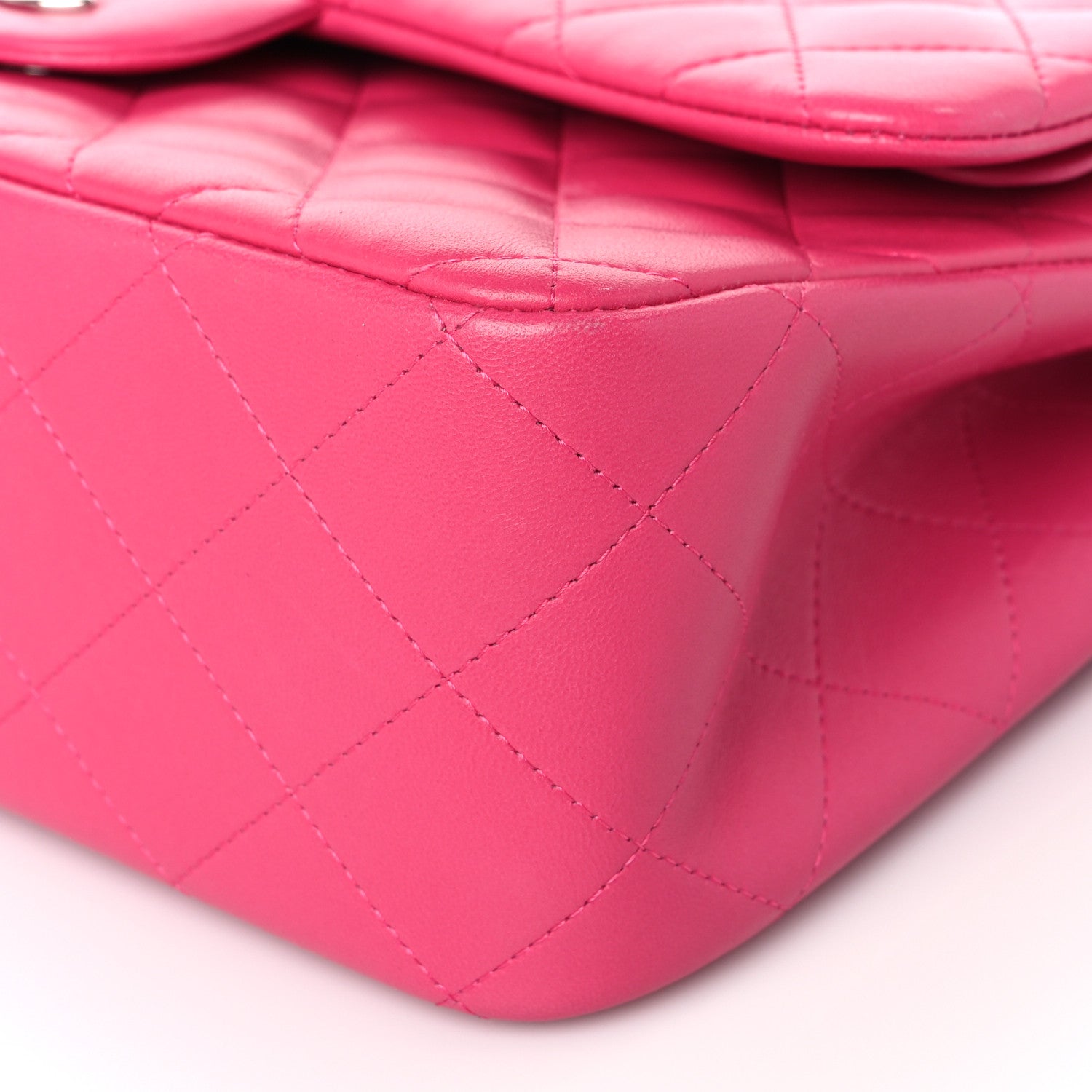 Chanel Lambskin Quilted Jumbo Double Flap Dark Pink 8 of 8