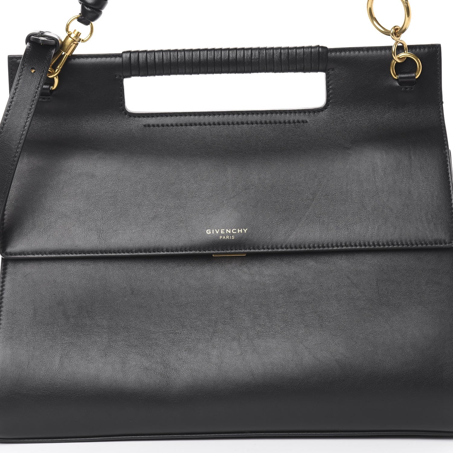 Givenchy Calfskin Large Whip Top Handle Shoulder Bag Black 10 of 13