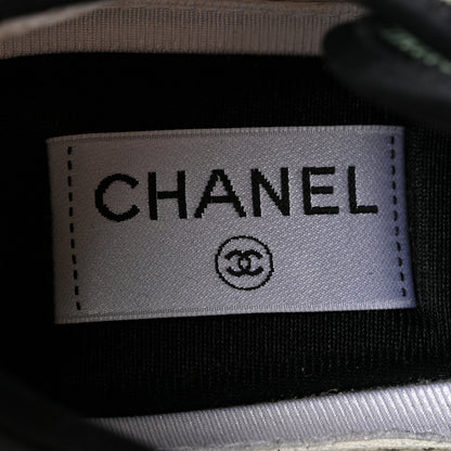 Chanel Suede Calfskin Nylon Grosgrain CC Sneakers 37.5 Light Green 8 of 10