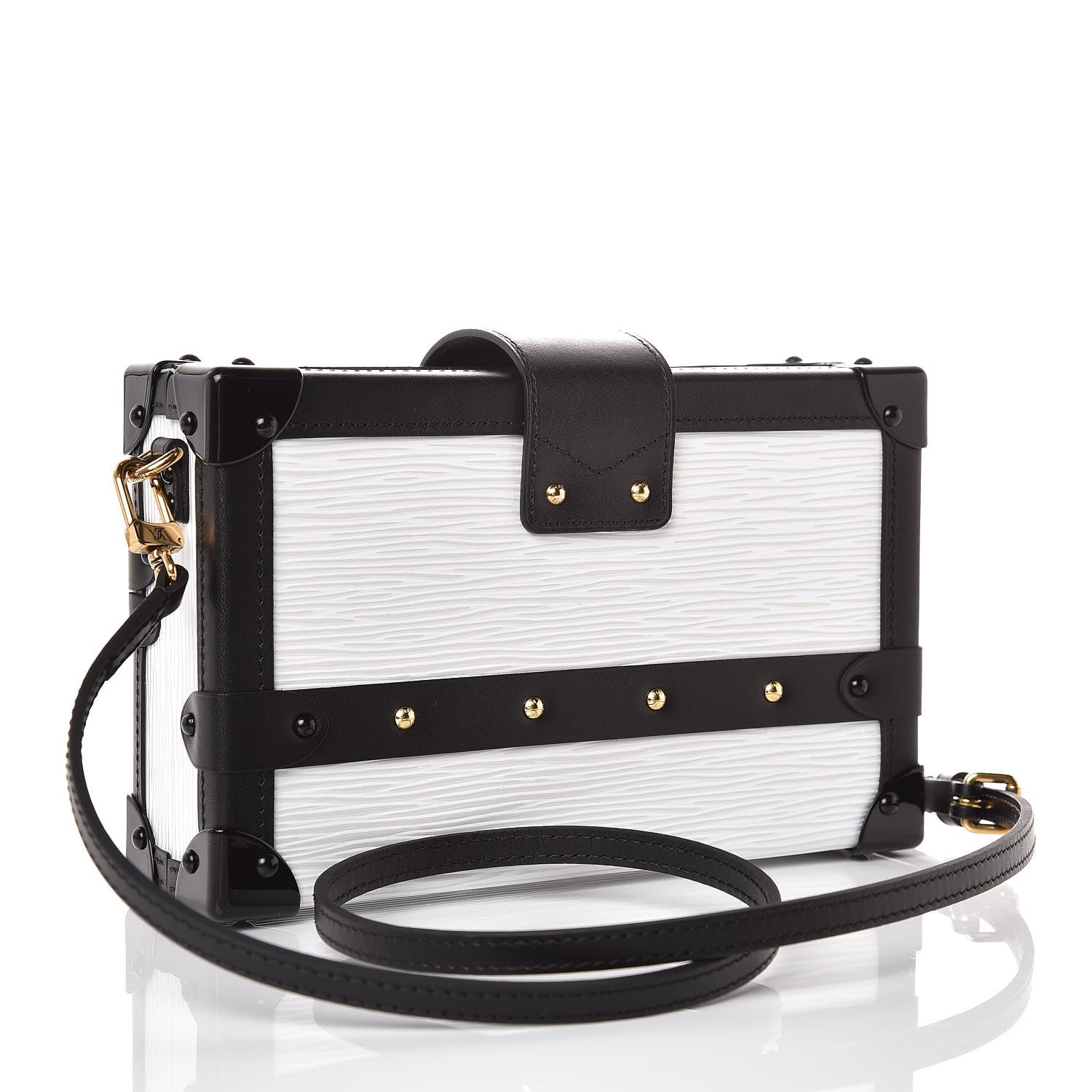 Louis Vuitton Epi Petite Malle White Black 3 of 8