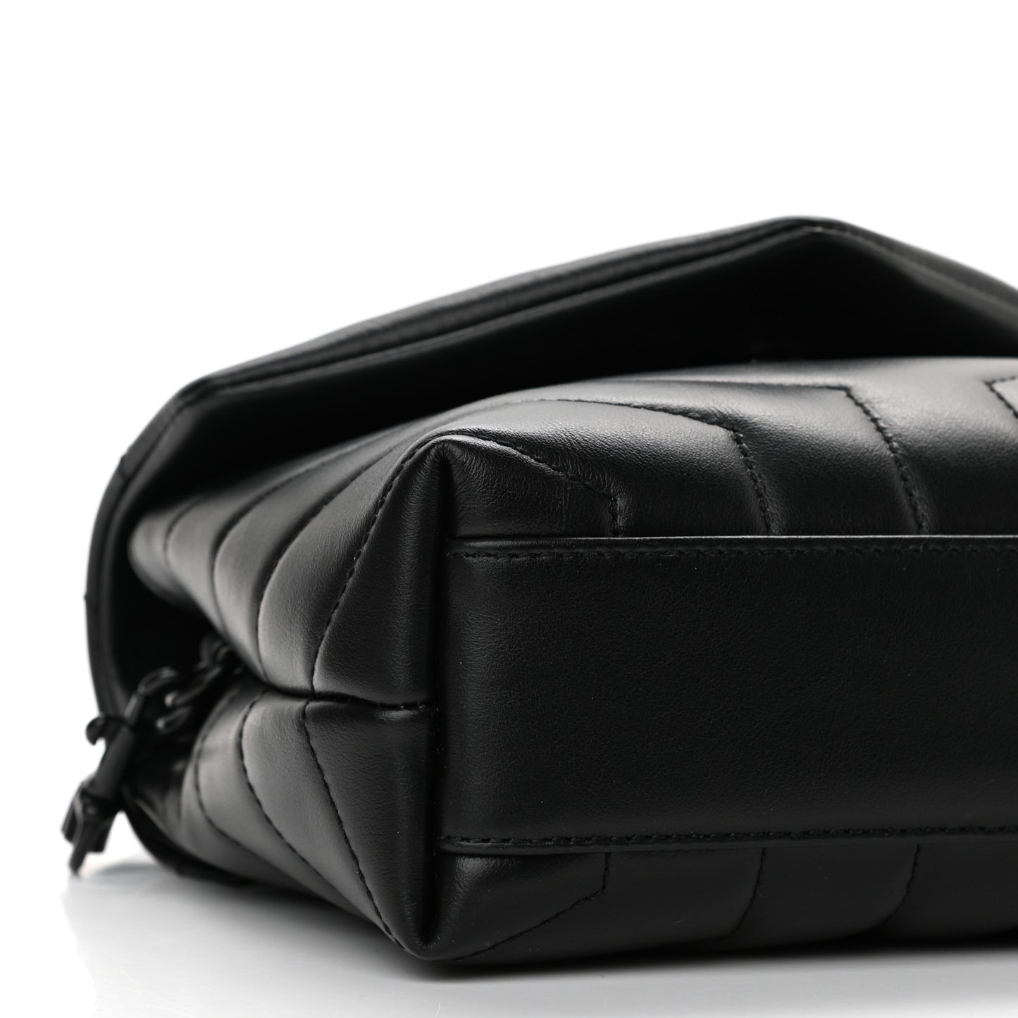 Calfskin Y Quilted Monogram Toy Loulou Crossbody Bag Black
