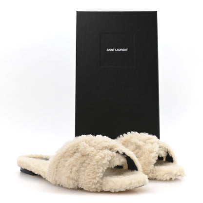 Saint Laurent Shearling Tribute 05mm Sandals 36.5 Naturale 9 of 9