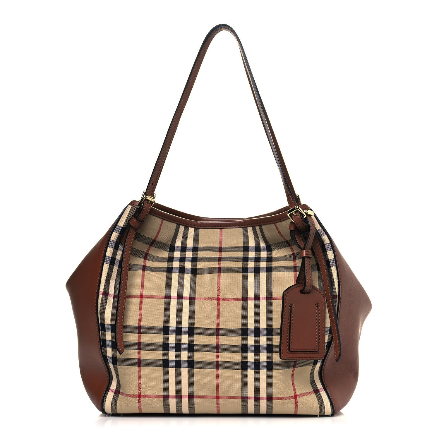 Burberry House Check Small Canterbury Tote Dark Tan 1 of 12