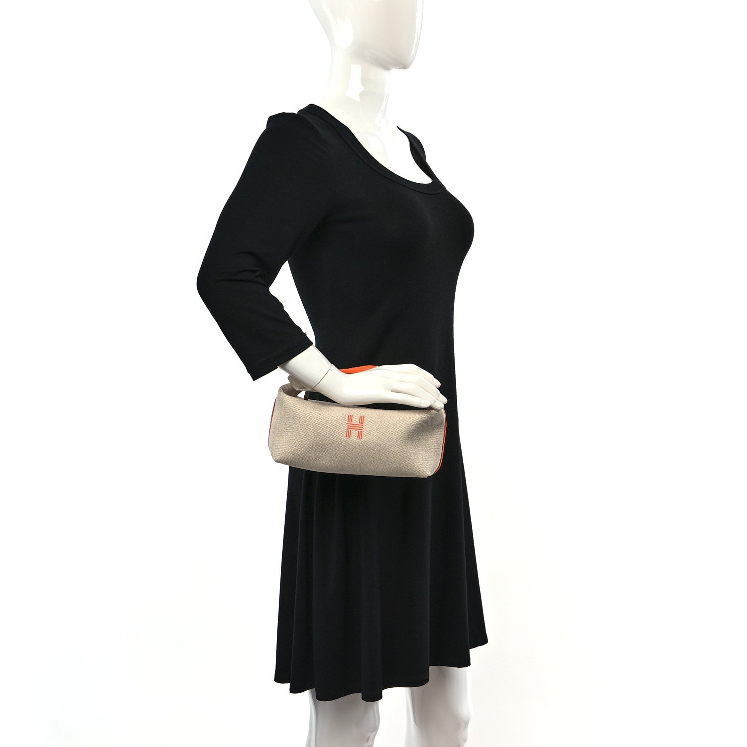 Hermes Canvas Small Bride-A-Brac Pouch Natural Orange 3 of 10