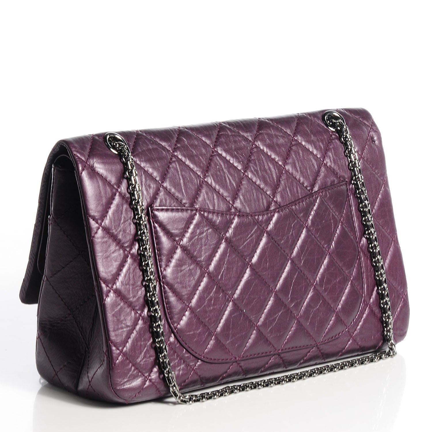 Chanel Aged Calfskin 2.55 Reissue 227 Flap Metallic Dark Purple 3 of 8
