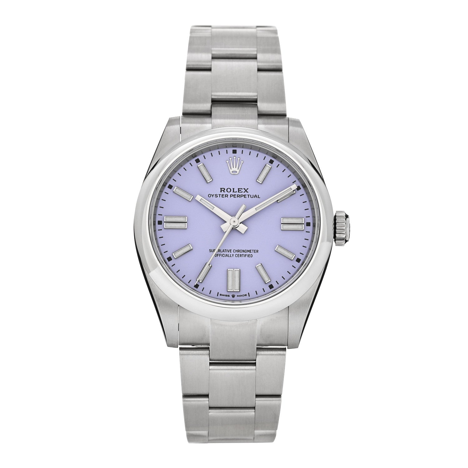 Rolex Stainless Steel 41mm Oyster Perpetual Watch Lavender 134300 1 of 5