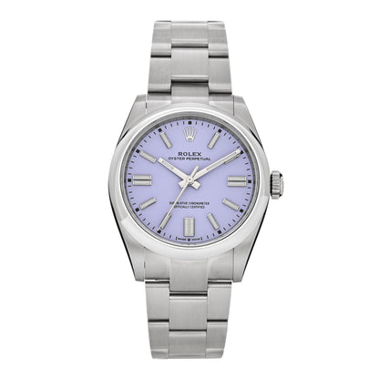Rolex Stainless Steel 41mm Oyster Perpetual Watch Lavender 134300 1 of 5