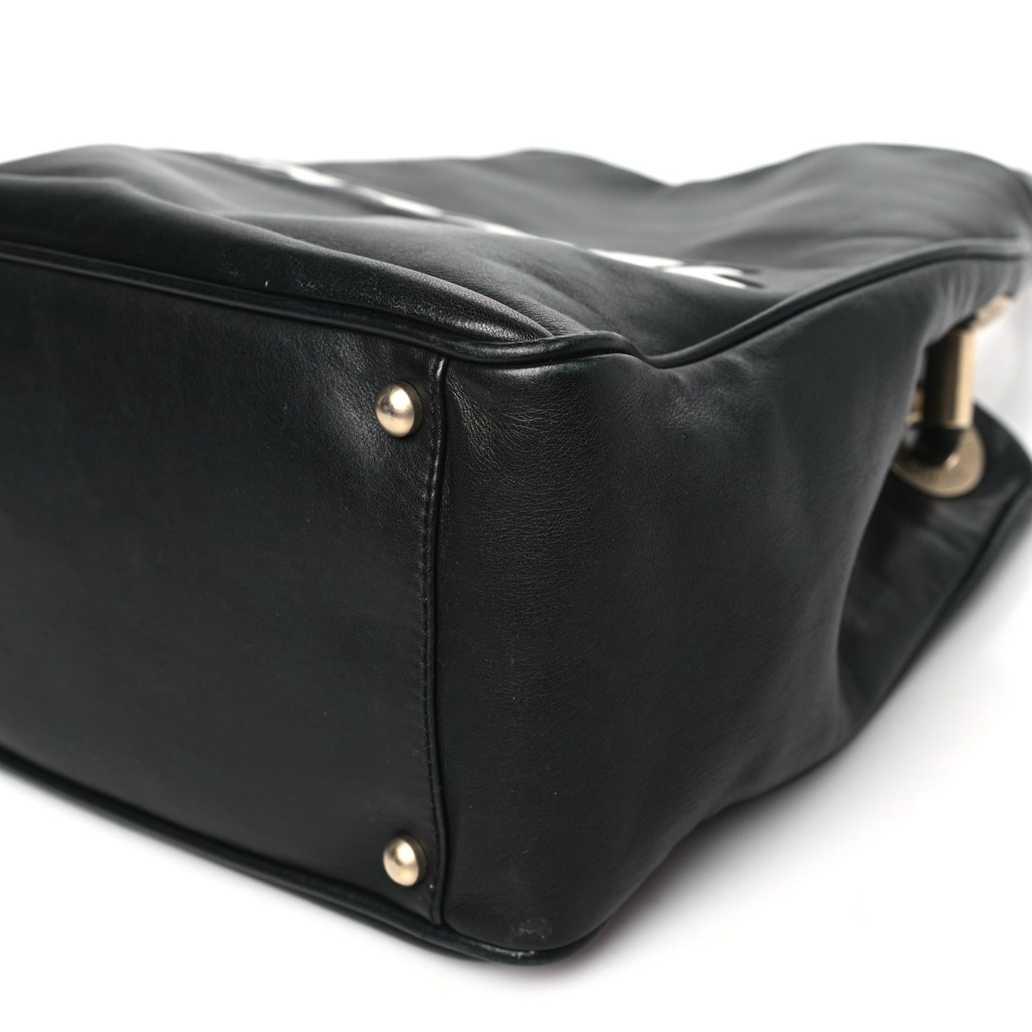 Lambskin Camellia Tote Black
