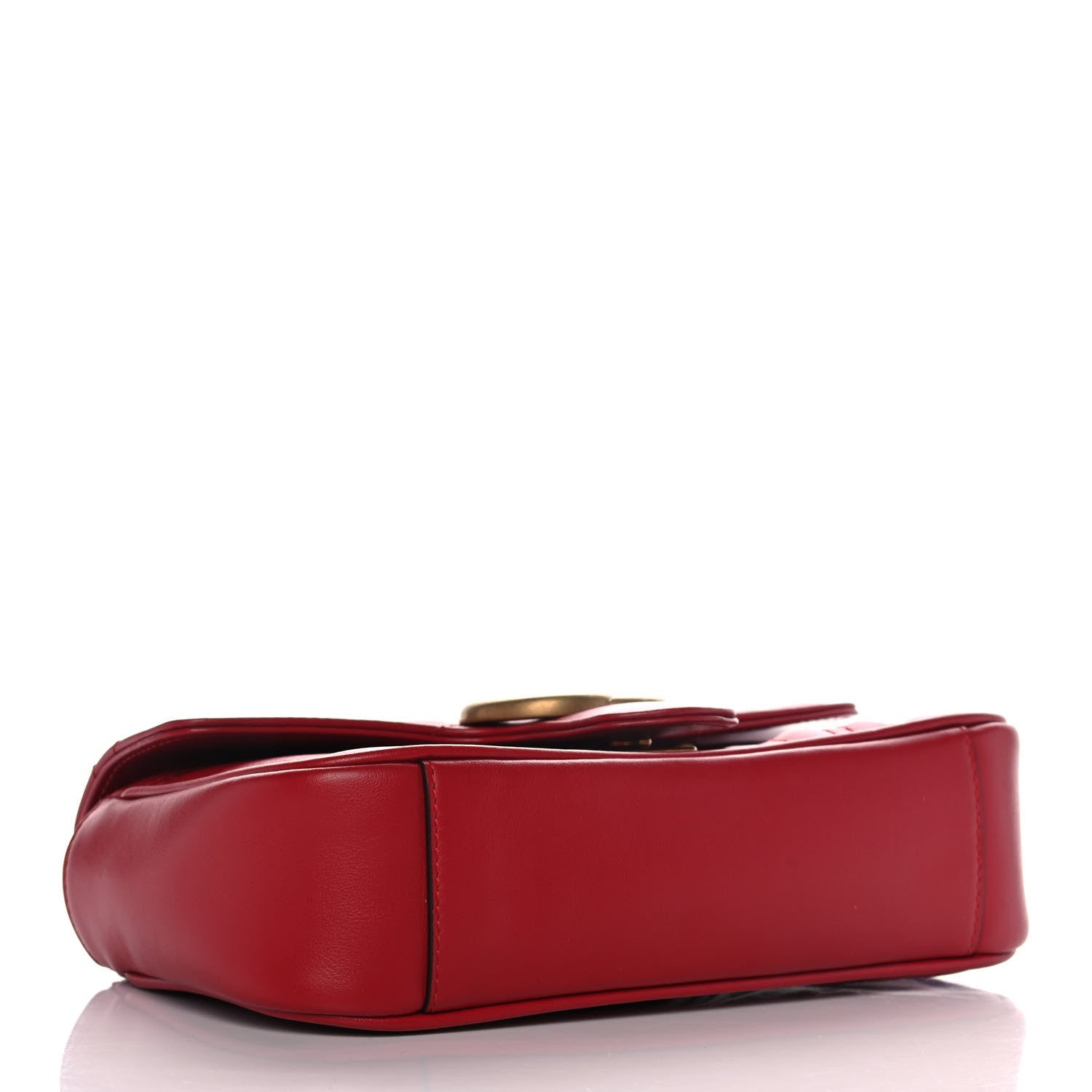 Gucci Calfskin Matelasse Mini GG Marmont Shoulder Bag Hibiscus Red 3 of 13