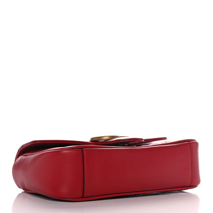 Gucci Calfskin Matelasse Mini GG Marmont Shoulder Bag Hibiscus Red 3 of 13
