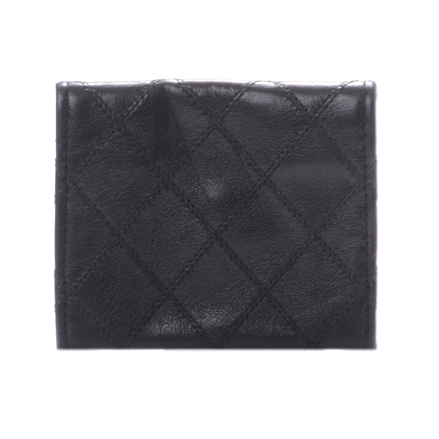Chanel Calfskin Diamond Stitched CC Card Holder Black 3 of 7