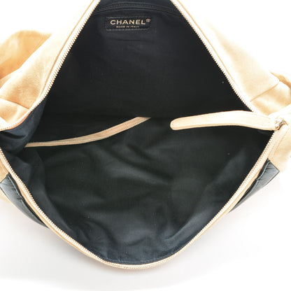 Chanel Suede Lambskin Large Girl Bag Beige Black 5 of 9