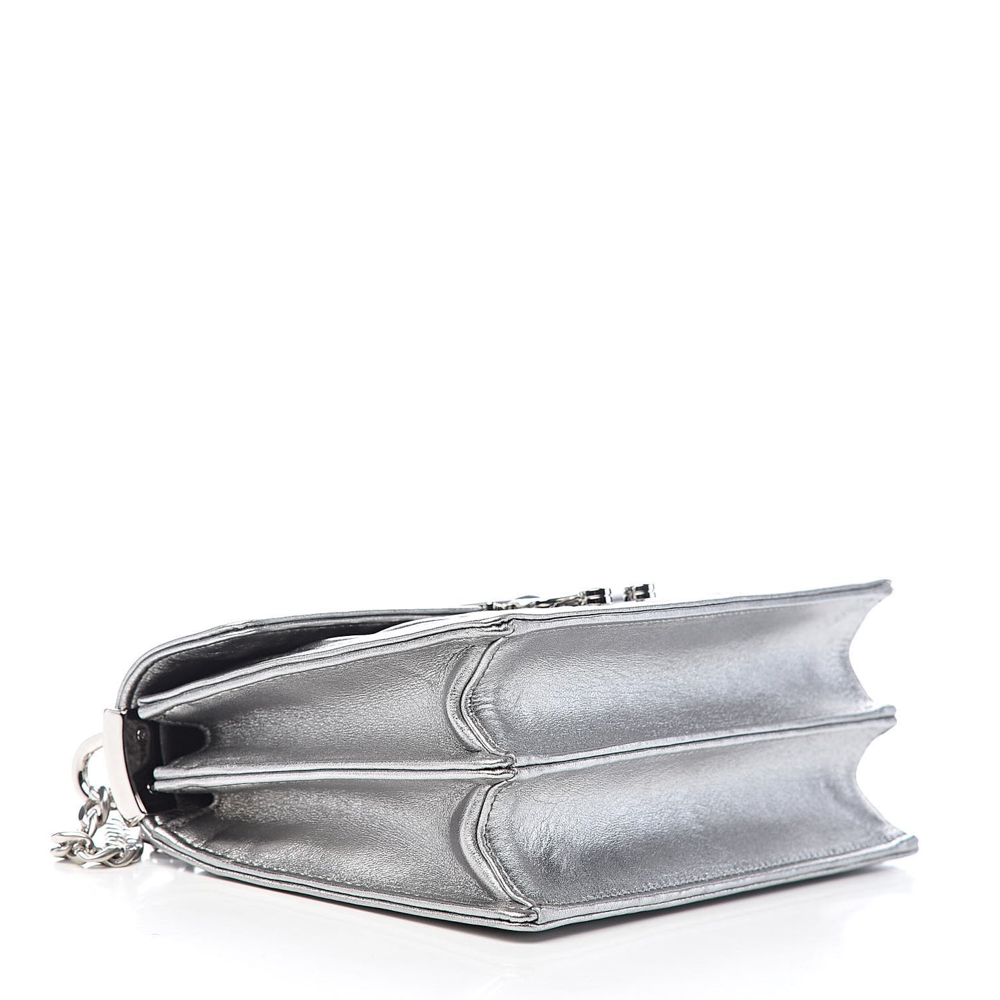 Metallic Lambskin Confidential Matelasse Chain Shoulder Bag Cromo
