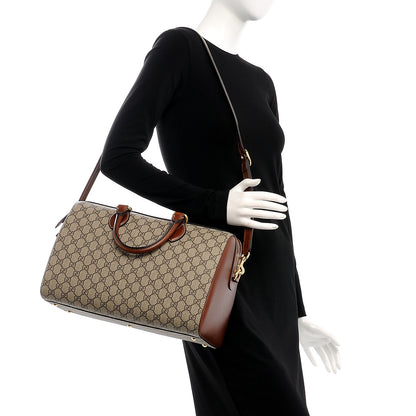 Gucci GG Supreme Monogram Medium Boston Beige Cuir 2 of 9
