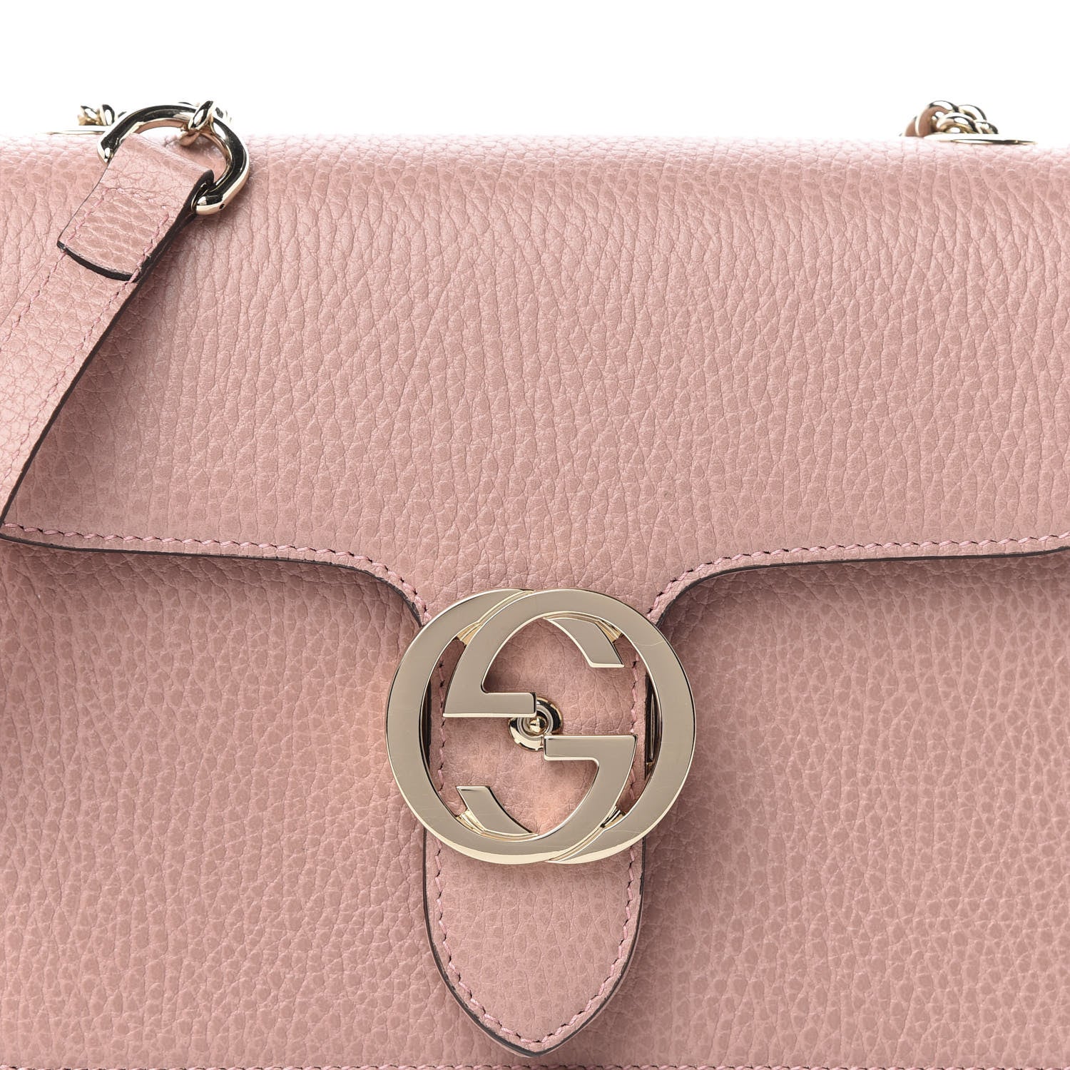 Gucci Dollar Calfskin Small Interlocking G Shoulder Bag Soft Pink 10 of 10