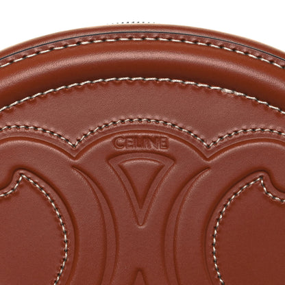Celine Smooth Calfskin Cuir Small Triomphe Oval Crossbody Purse Tan 6 of 7