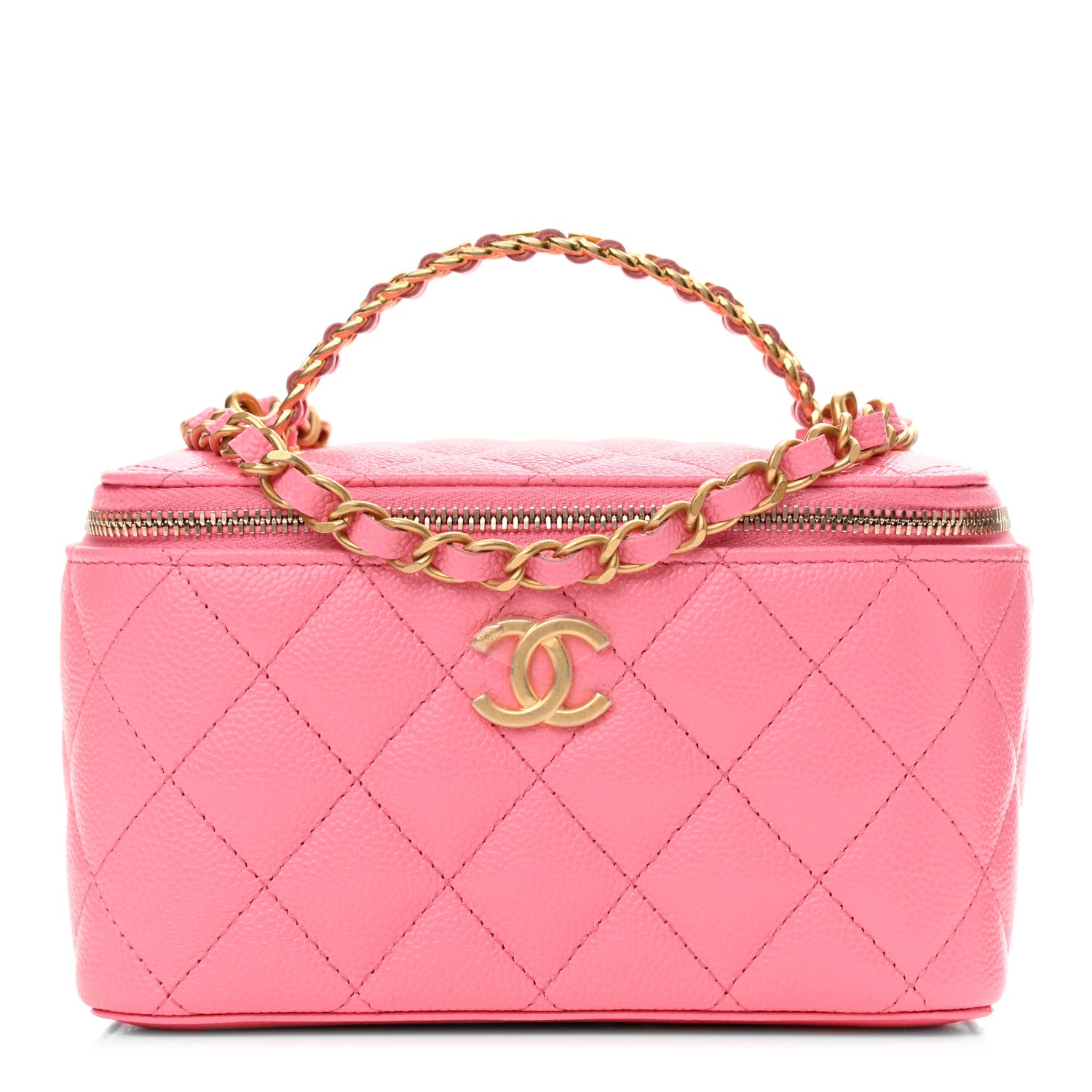 Chanel Shiny Caviar Quilted Pick Me Up Vanity Case Pink 1 of 11